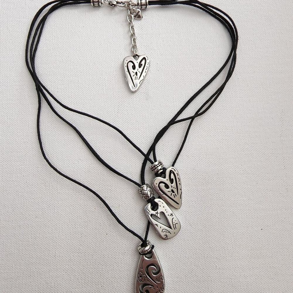 Brighton Brazilian multi charm triple strand‎ leather cord necklace - Picture 6 of 9